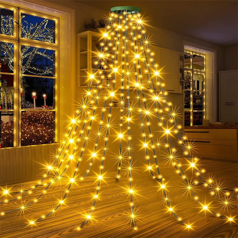 Weihnachtsbaum-Wasserfalllichter