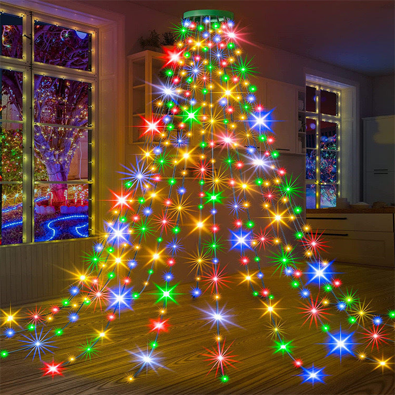 Weihnachtsbaum-Wasserfalllichter