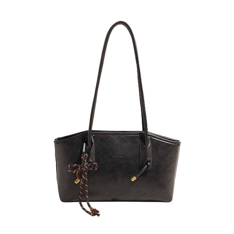 Einfarbige Hobo-Schultertasche