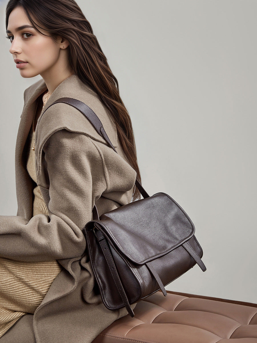 Leather Flap Messenger Bag
