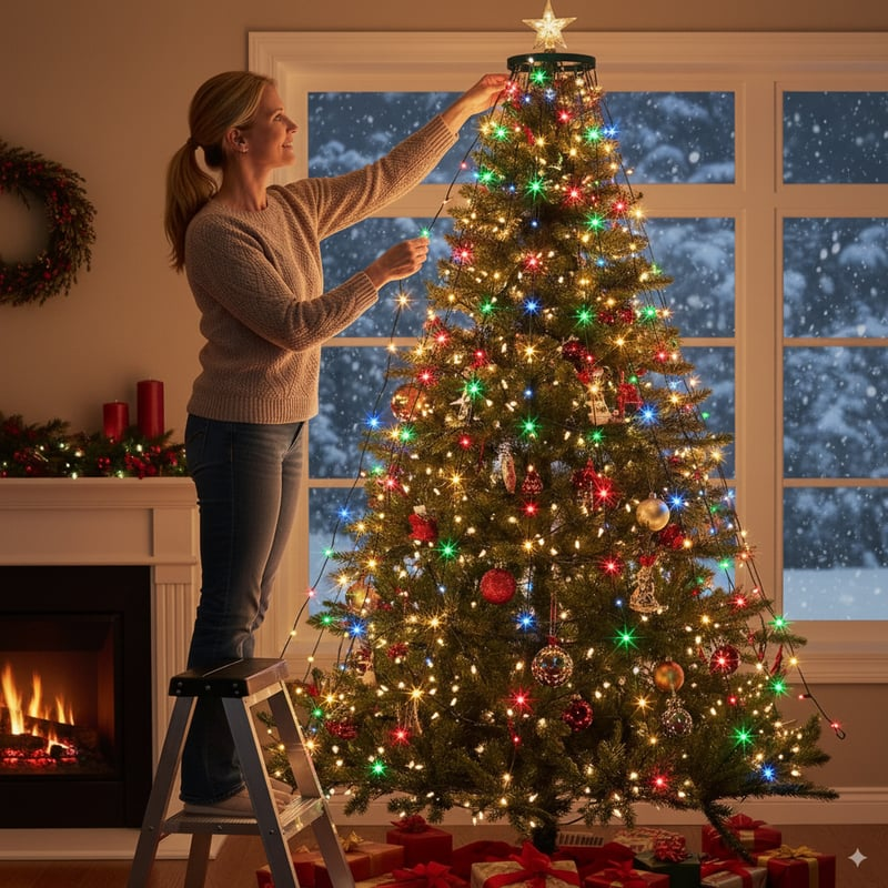 Weihnachtsbaum-Wasserfalllichter