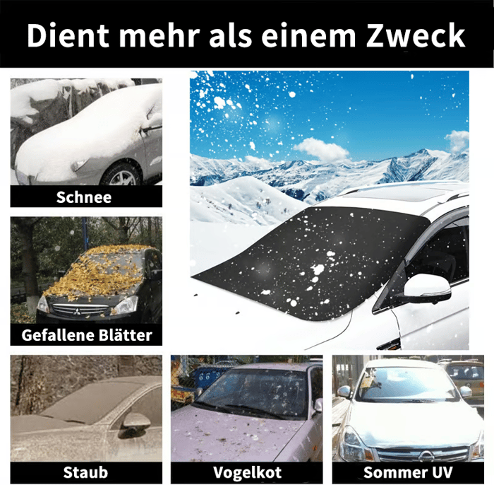 Magnetische Schneedecke für Frontscheiben