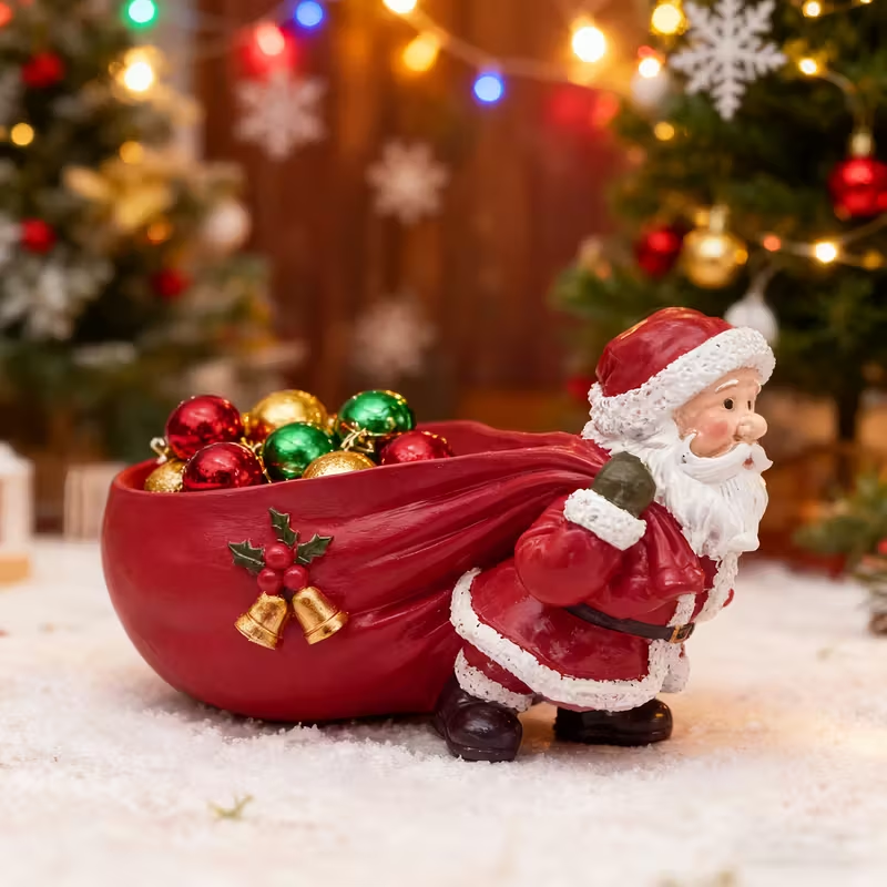 Weihnachtsmann mit Geschenkschale