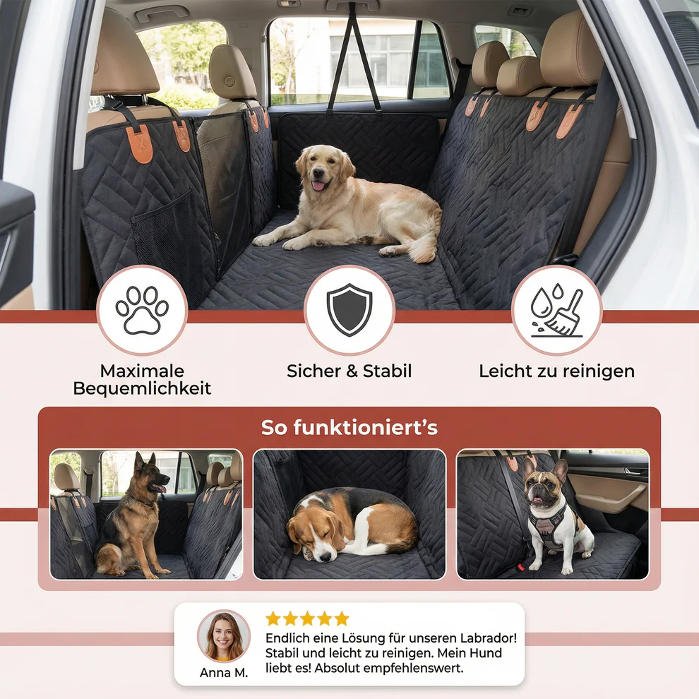 Hartboden-Autositzerweiterung für Hunde