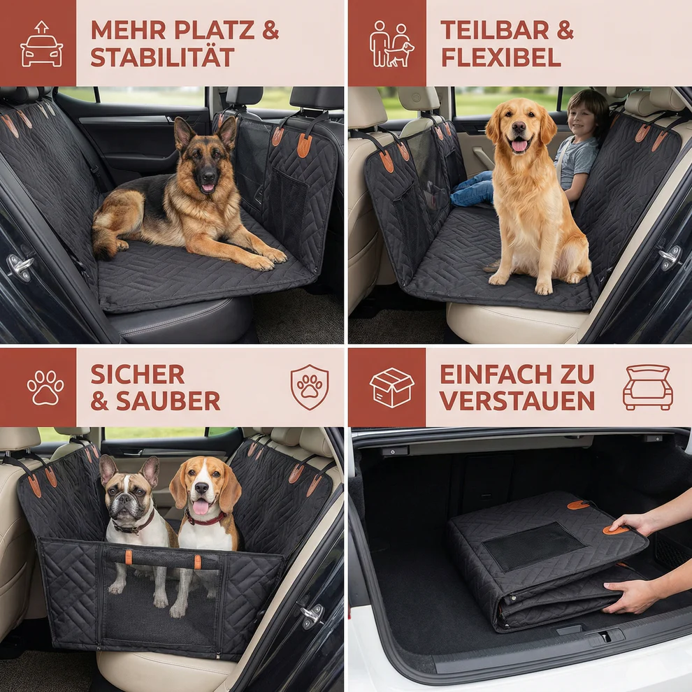 Hartboden-Autositzerweiterung für Hunde