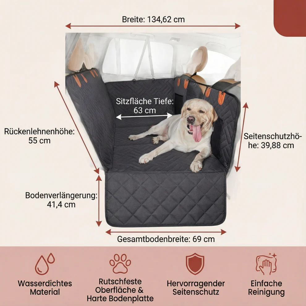 Hartboden-Autositzerweiterung für Hunde