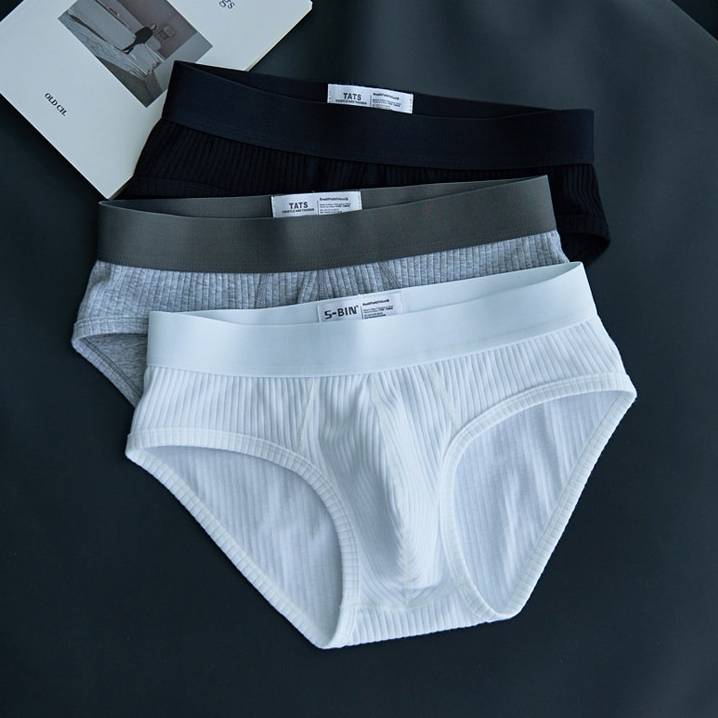QS Ribbed Cotton Breathable Sexy Briefs