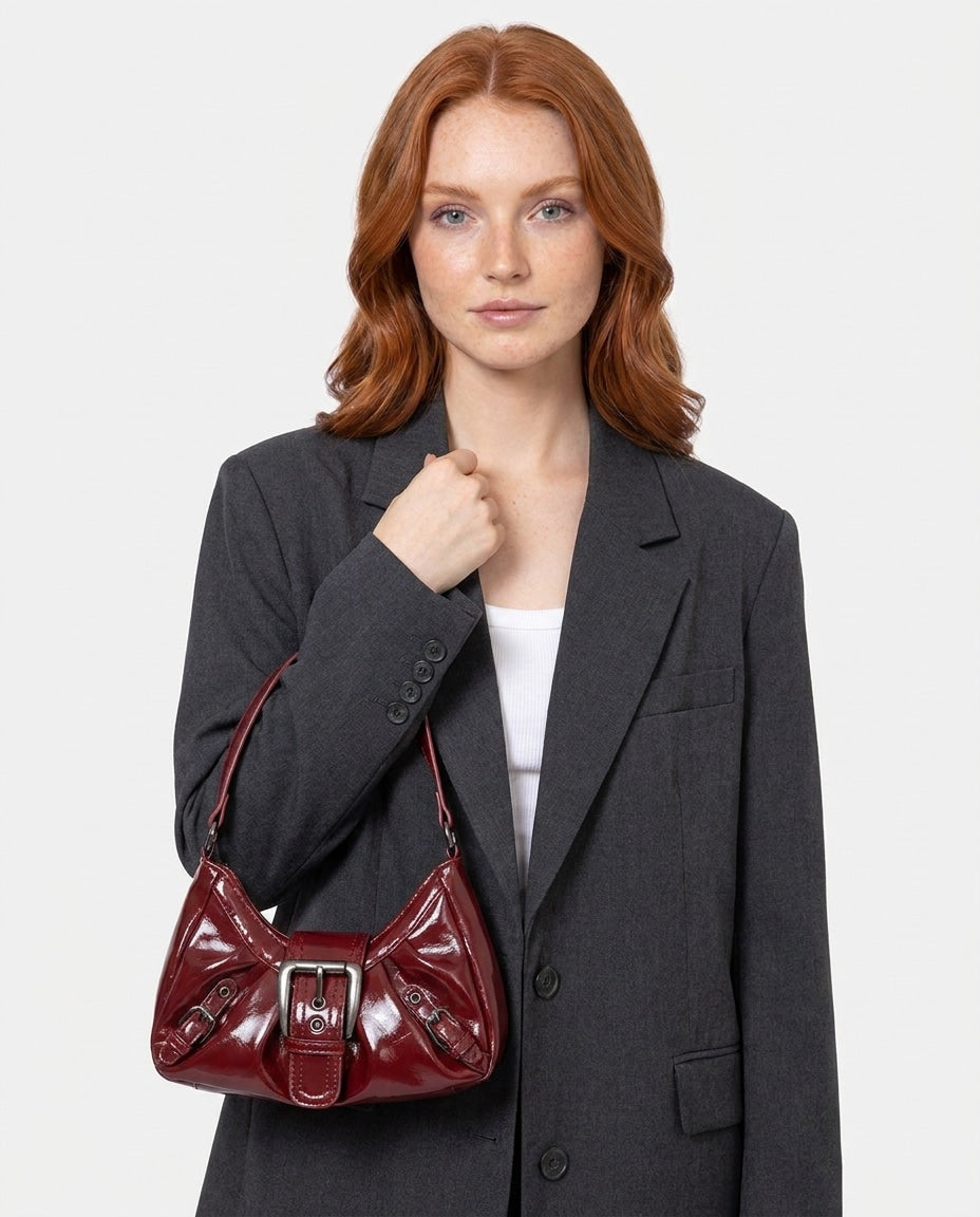 Buckle Detail Shoulder Bag