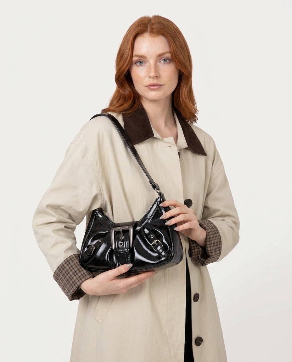 Buckle Detail Shoulder Bag