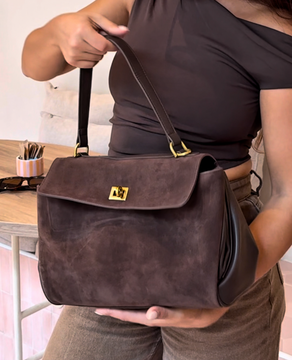 Lock-Clasp Commuter Tote