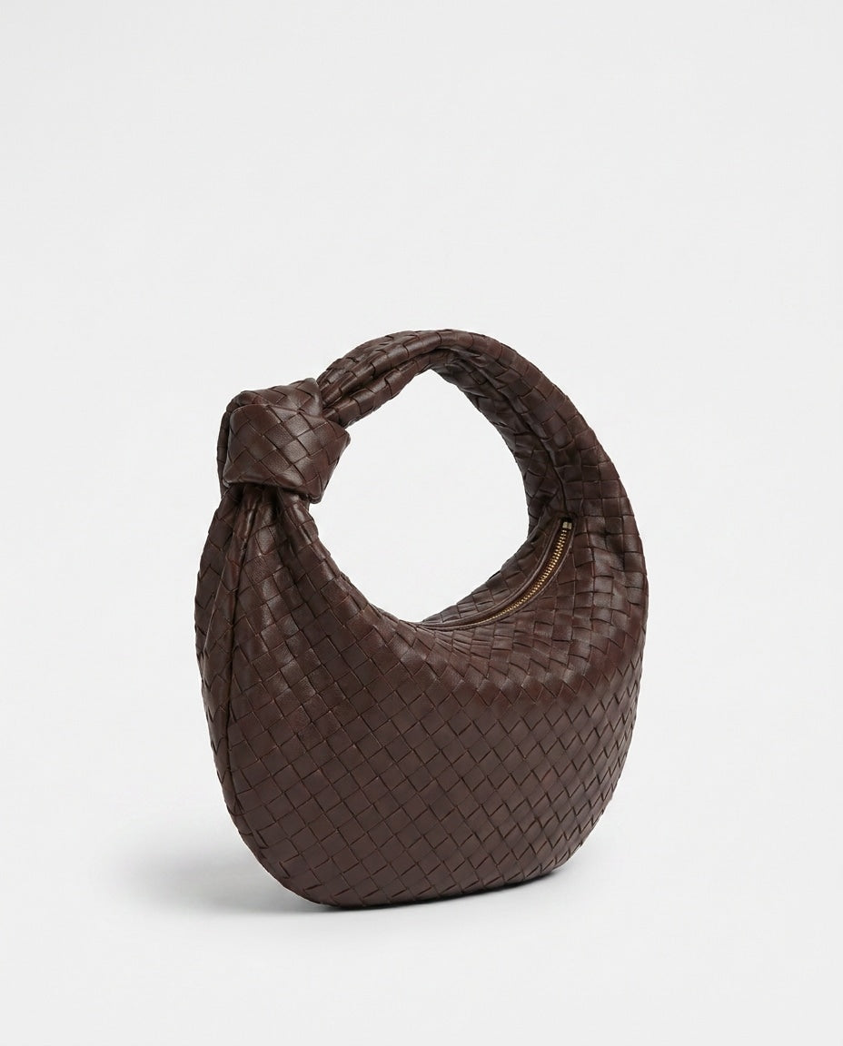 Knotted Woven Hobo Bag