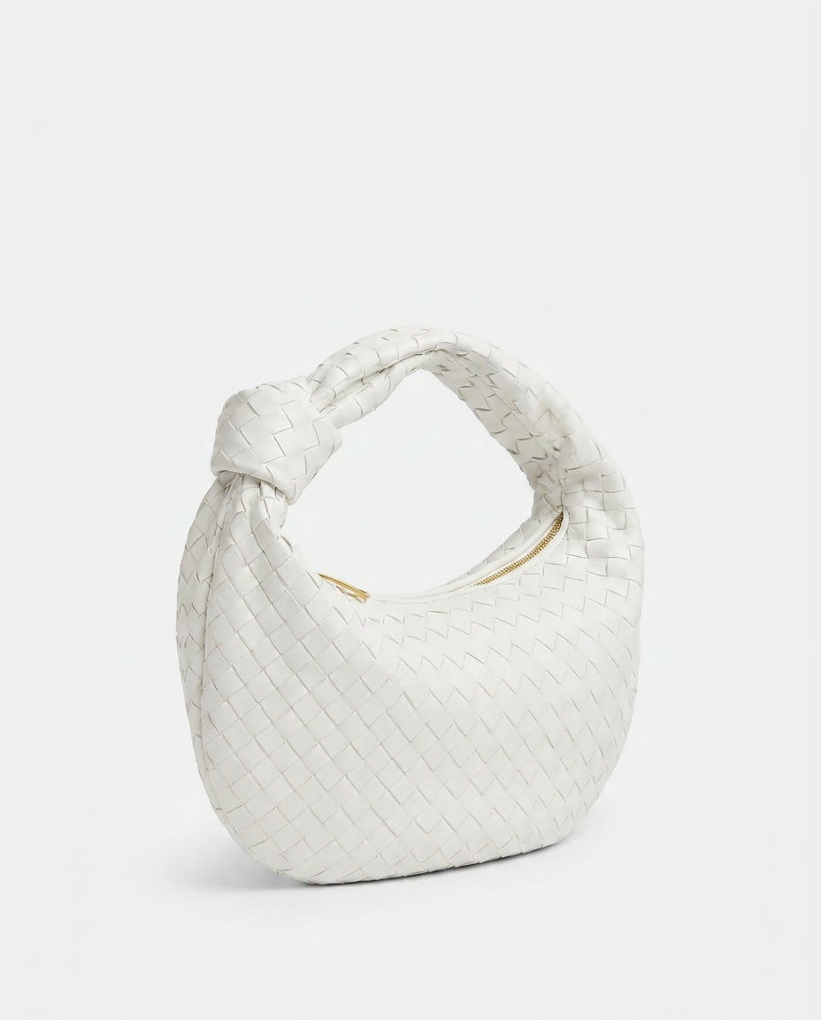 Knotted Woven Hobo Bag