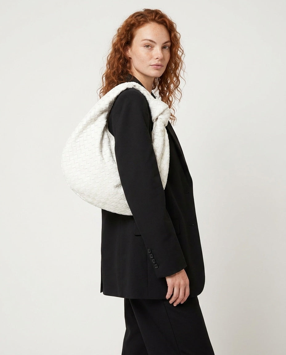 Knotted Woven Hobo Bag