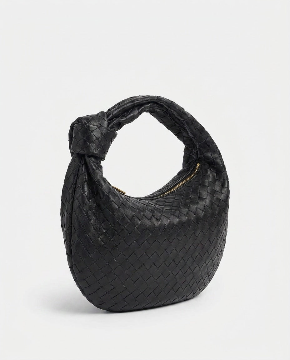 Knotted Woven Hobo Bag