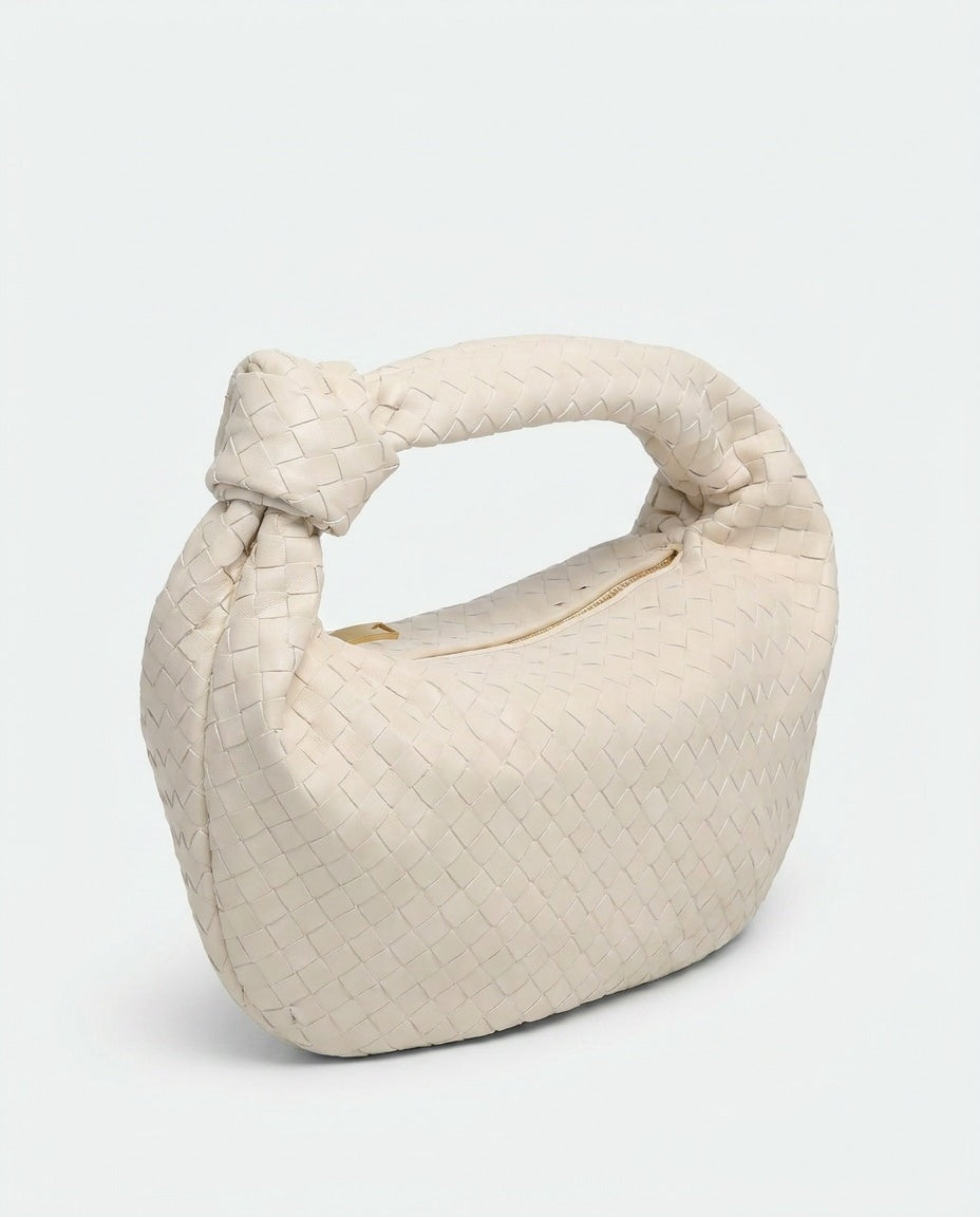 Knotted Woven Hobo Bag