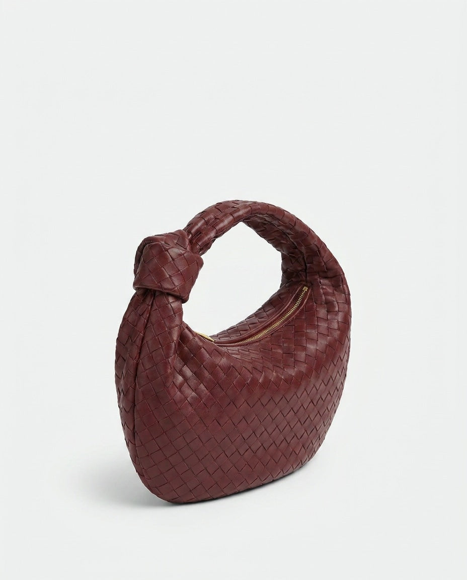 Knotted Woven Hobo Bag