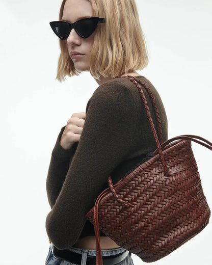 Blair Braided Bucket Shoulder Bag