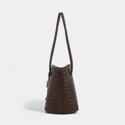 Meryl Woven Bucket Handbag with Pouch