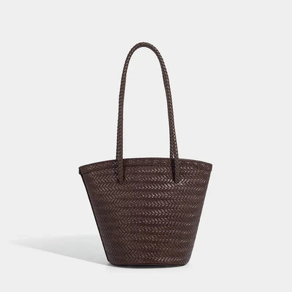 Meryl Woven Bucket Handbag with Pouch